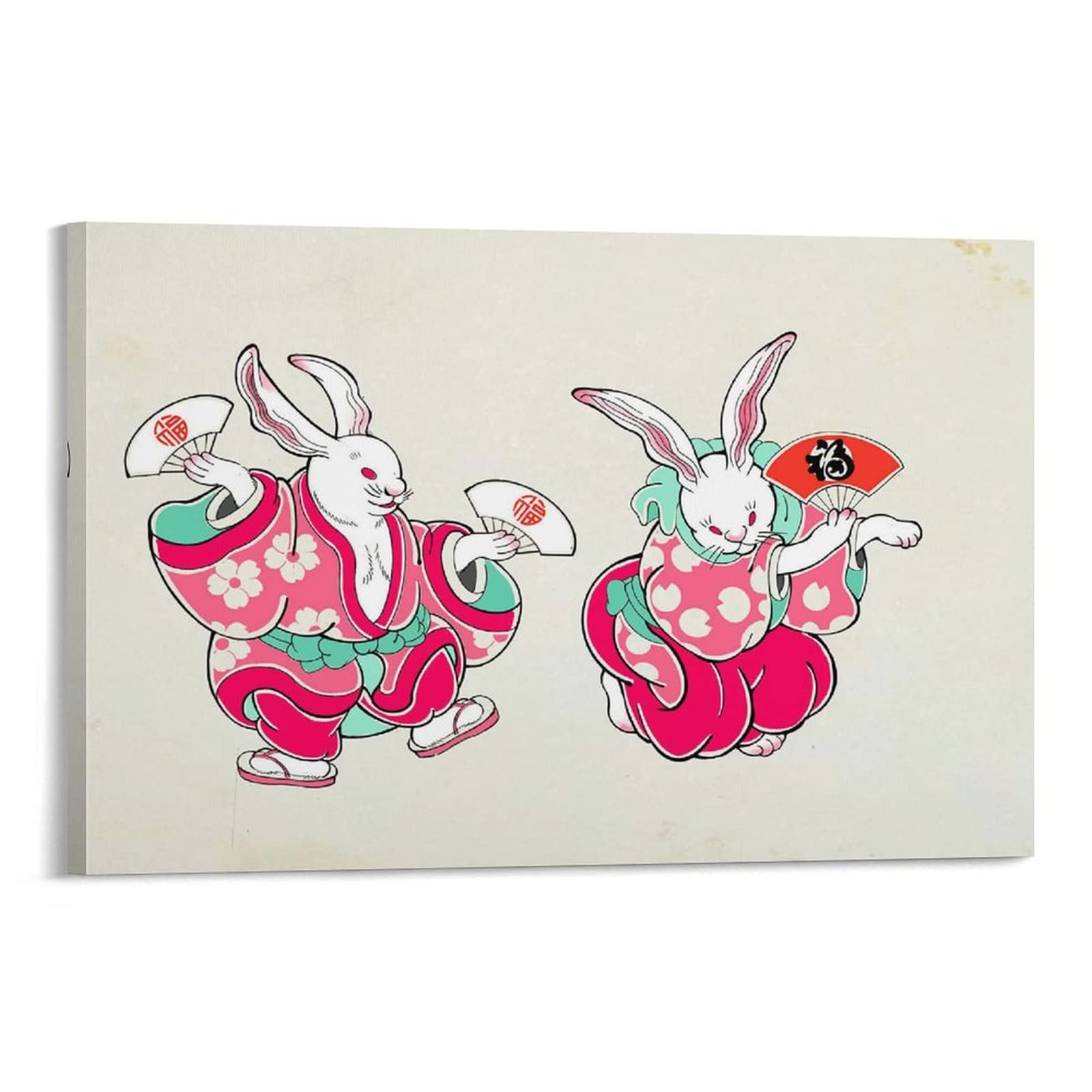 Amazon.co.jp: 日本の浮世絵かわいい現代風ダンスウサギ，バス